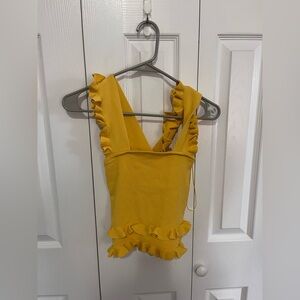 C/meo Collective Iridescent Knit Top Chartreuse Size Small NWT